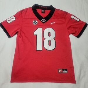Georgia Bulldogs Jersey Nike Team Football Red Stitched #18 Daniels Authentic